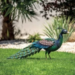 Kép 3/4 - Nortene Peacky színes fém páva 28 x 94 x m.52 cm