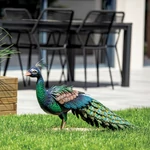 Kép 4/4 - Nortene Peacky színes fém páva 28 x 94 x m.52 cm