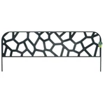 Kép 1/3 - Nortene metal border mini kerítés, festett fém ágyásszegély (40x100 cm) - Stone, kőfal