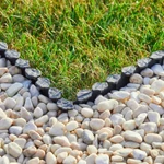 Kép 1/4 - Nortene Deco Barrier - Leszúrható ágyásszegély dekoratív, köves stílusú szegélyszéllel, 7,7 méter x 12,5 cm