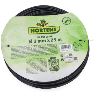 Nortene Plast Wire antracit, műanyag bevonatos galvanizált huzaldrót 2,0/3,0 mm x 25 m