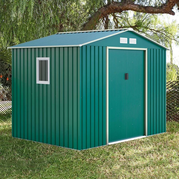 Nortene-Catral Metalshed Mallorca kerti fém tároló ház zöld 2,78 x 2,12 x 1,94 m