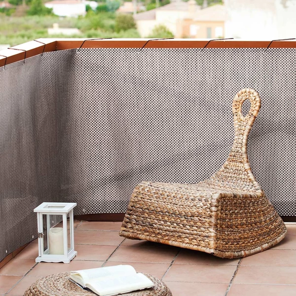 Nortene-Catral Balcony Lux erkélyháló, 830 g/m2, 90 cm x 3 méter, rattan