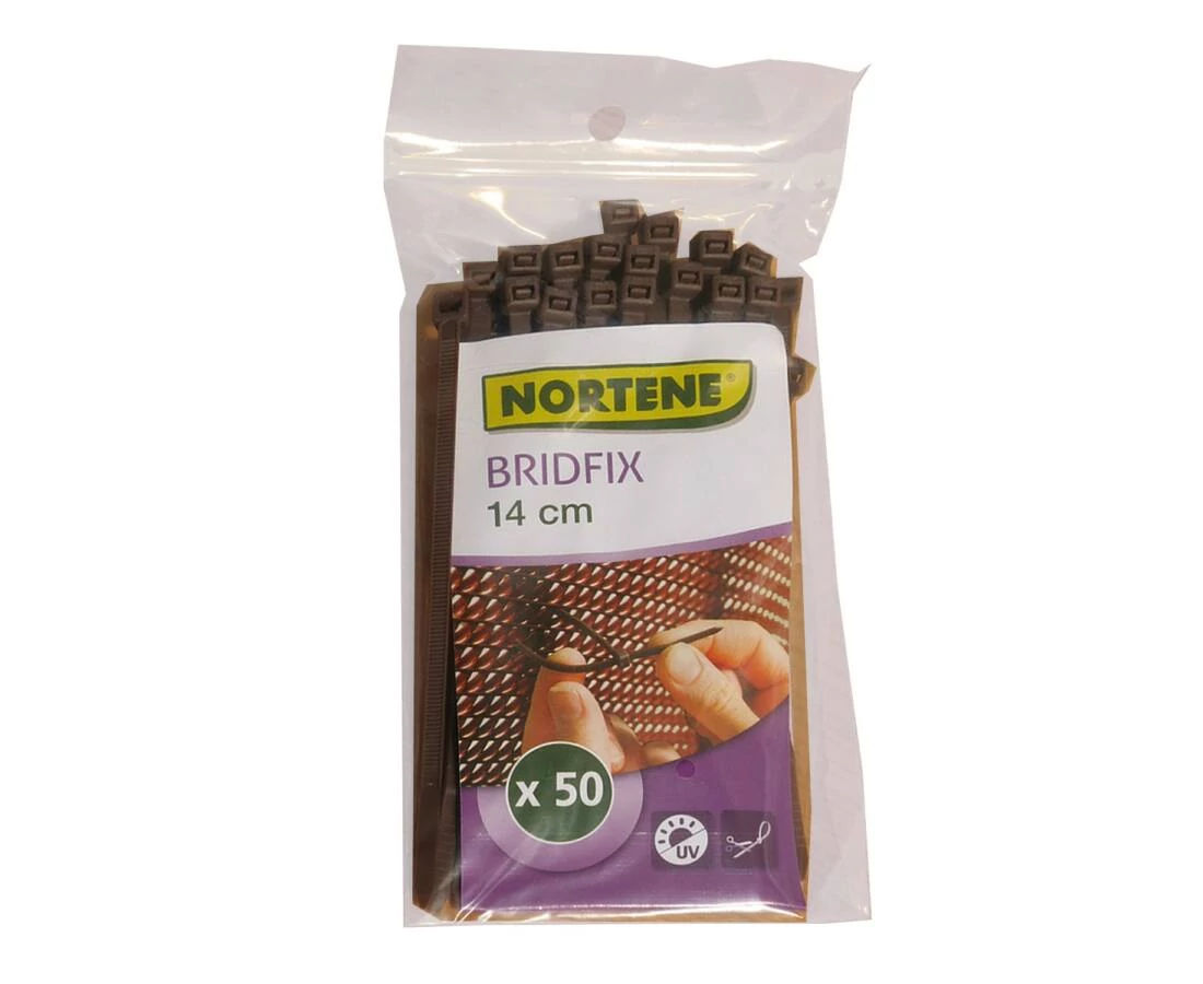 Nortene Bridfix gyorskötöző - 50 db/csomag, 14 cm, Barna