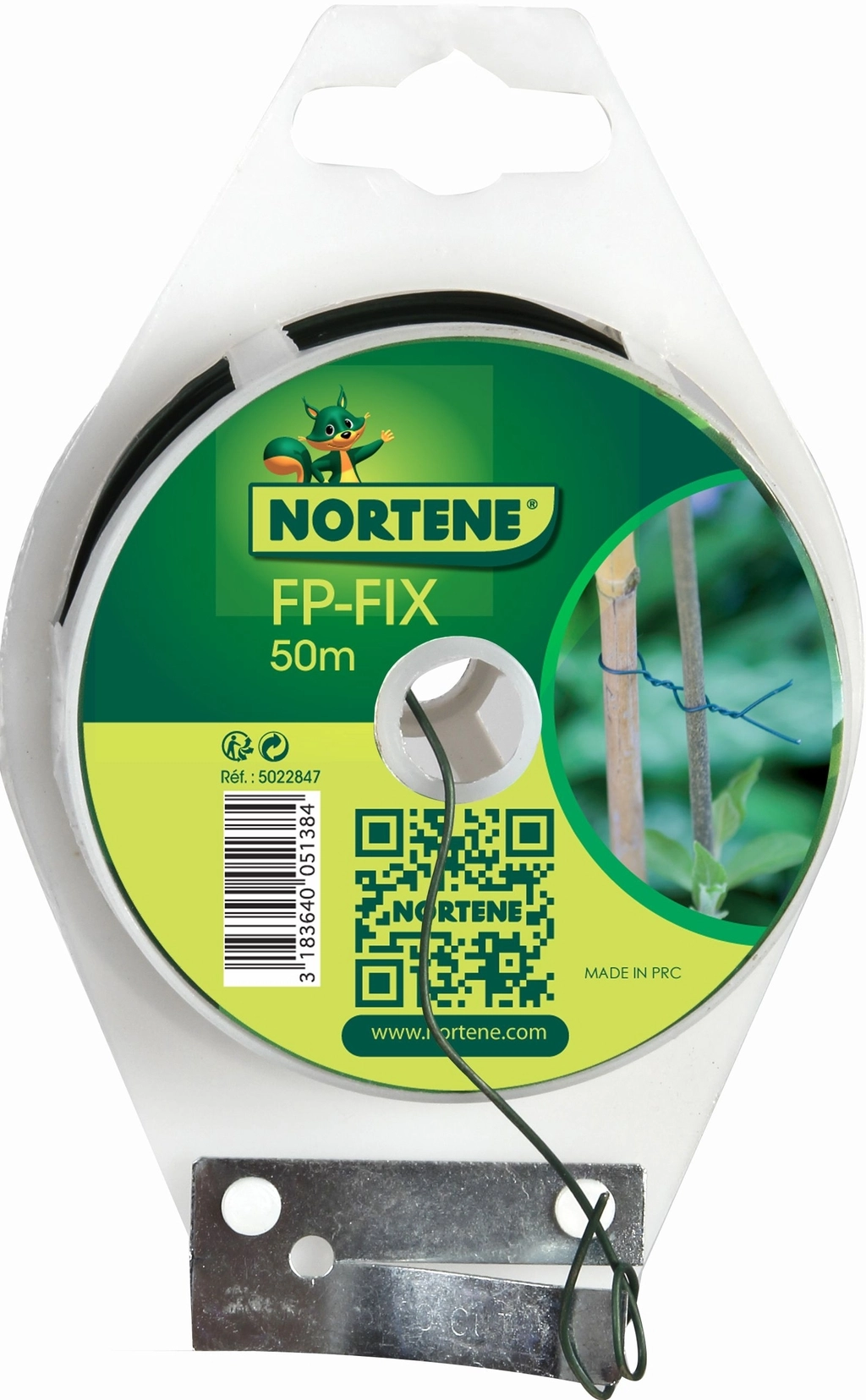 Nortene FP-Fix műanyaggal bevont kötöző, 50, Zöld