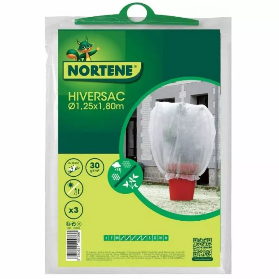 Nortene Hiversac áttelelő zsákok (3 db zsák / csomag) ⌀1,25 x 1,8m, 30g/m2