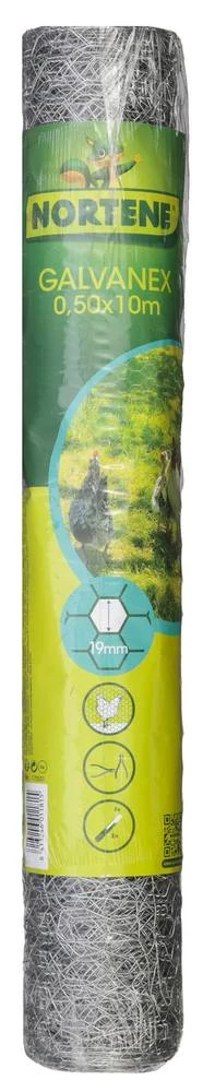 Nortene Galvanex 3x csavart drótháló, 0,5x10, Ezüst