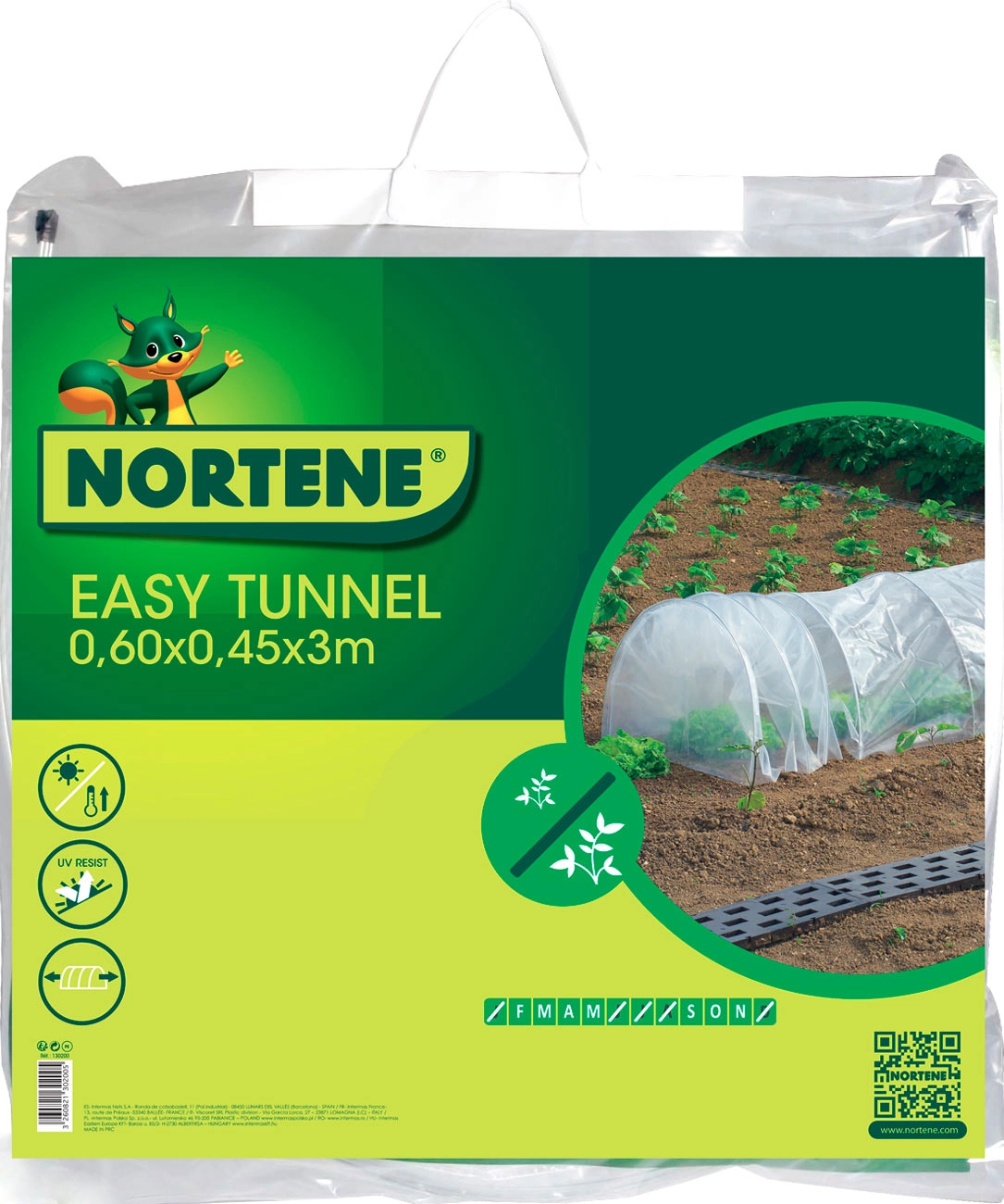 Nortene Easy Tunnel leszúrható, mobil fóliaalagút
