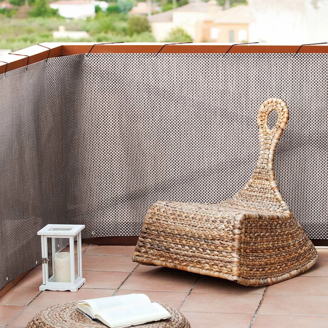 Nortene-Catral Balcony Lux erkélyháló, 830 g/m2, 90 cm x 3 méter, rattan
